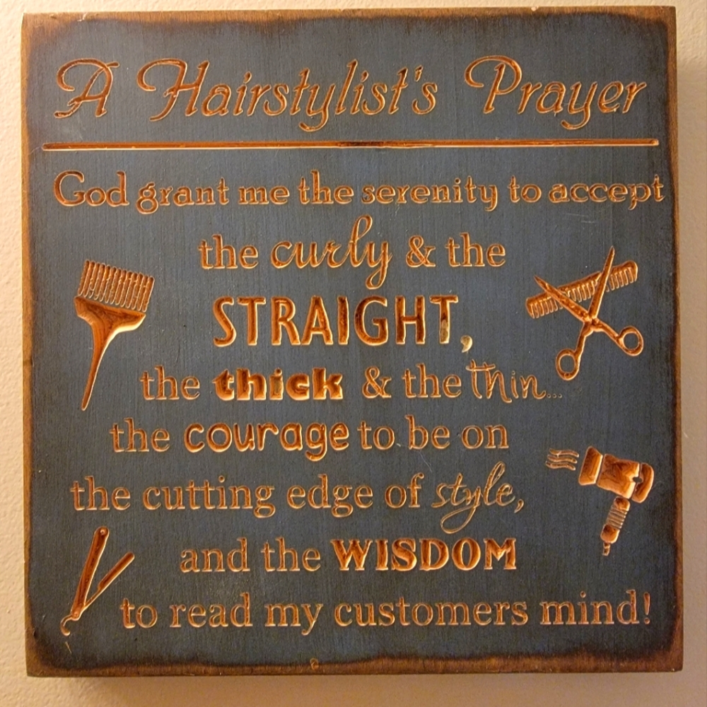Hairstylist's Prayer Wall Art - Gold and Black